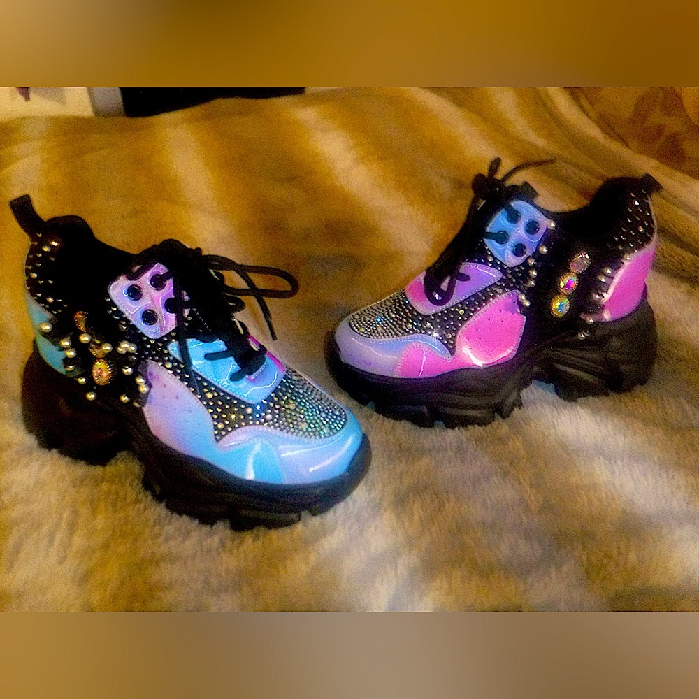 Space Melon Rhinestone Platform Sneakers 🍉🛸